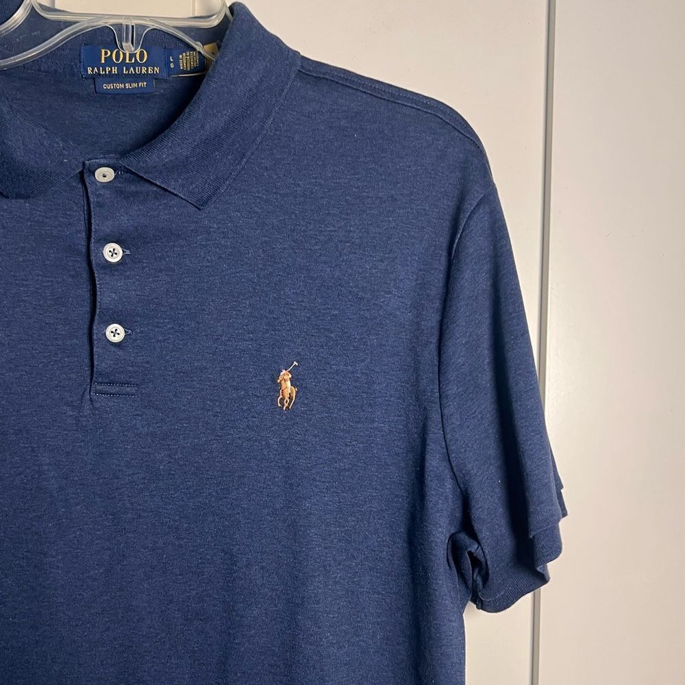 Polo Ralph Lauren Men's 100% Cotton Custom Slim Fit Soft Cotton Polo Shirt Sz L - Picture 9 of 9